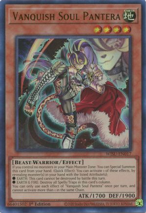 Vanquish Soul Pantera (WISU-EN017) - Wild Survivors 1st Edition - Premium Yugioh Single from Konami - Just $0.54! Shop now at Game Crave Tournament Store