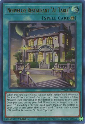 Nouvelles Restaurant "At Table" (WISU-EN035) - Wild Survivors 1st Edition - Premium Yugioh Single from Konami - Just $2.24! Shop now at Game Crave Tournament Store