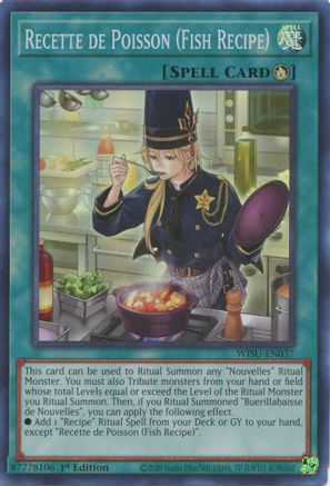 Recette de Poisson (Fish Recipe) (WISU-EN037) - Wild Survivors 1st Edition - Premium Yugioh Single from Konami - Just $0.25! Shop now at Game Crave Tournament Store