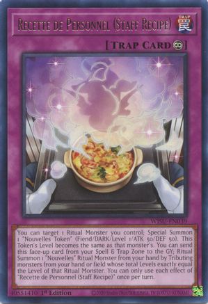 Recette de Personnel (Staff Recipe) (WISU-EN039) - Wild Survivors 1st Edition - Premium Yugioh Single from Konami - Just $0.08! Shop now at Game Crave Tournament Store