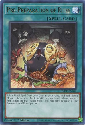 Pre-Preparation of Rites (WISU-EN056) - Wild Survivors 1st Edition - Premium Yugioh Single from Konami - Just $0.25! Shop now at Game Crave Tournament Store
