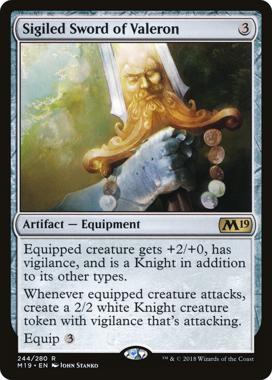 Sigiled Sword of Valeron (M19-244) - Core Set 2019 - Premium MTG Single from Wizards of the Coast - Just $0.25! Shop now at Game Crave Tournament Store