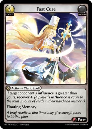 Fast Cure (FRACTURED CROWN) - Premium Grand Archive Single from Fractured Crown - Just $0.18! Shop now at Game Crave Tournament Store