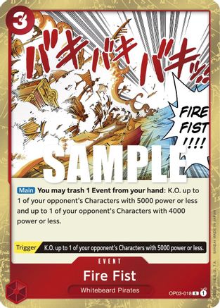 Fire Fist (OP03-018) - Pillars of Strength Foil - Premium One Piece Single from Bandai - Just $0.09! Shop now at Game Crave Tournament Store