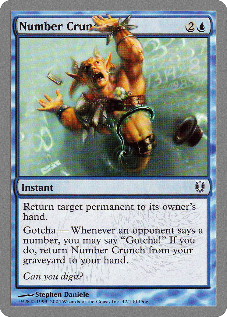 Number Crunch (UNH-042) - Unhinged Foil - Premium MTG Single from Wizards of the Coast - Just $1! Shop now at Game Crave Tournament Store