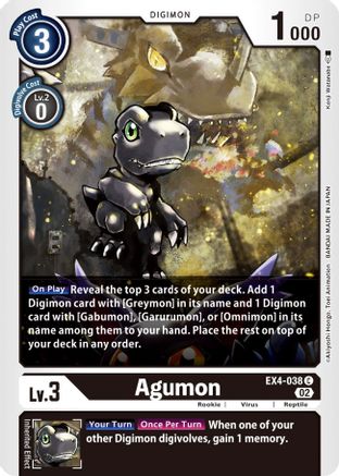 Agumon - EX4-038 (EX4-038) - Alternative Being Booster - Premium Digimon Single from Bandai - Just $0.25! Shop now at Game Crave Tournament Store