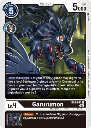 Garurumon (EX4-043) - Alternative Being Booster - Premium Digimon Single from Bandai - Just $0.25! Shop now at Game Crave Tournament Store