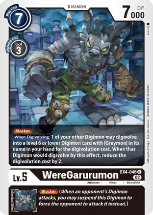 WereGarurumon (EX4-046) - Alternative Being Booster - Premium Digimon Single from Bandai - Just $0.25! Shop now at Game Crave Tournament Store