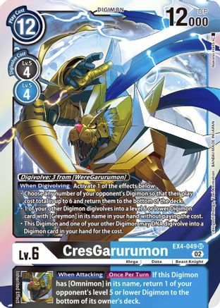 CresGarurumon (EX4-049) - Alternative Being Booster Foil - Premium Digimon Single from Bandai - Just $1.66! Shop now at Game Crave Tournament Store