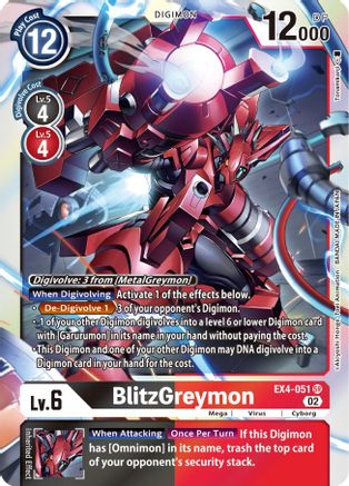BlitzGreymon (EX4-051) - Alternative Being Booster Foil - Premium Digimon Single from Bandai - Just $2.78! Shop now at Game Crave Tournament Store