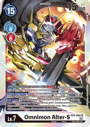 Omnimon Alter-S (EX4-060) - Alternative Being Booster Foil - Premium Digimon Single from Bandai - Just $6.11! Shop now at Game Crave Tournament Store