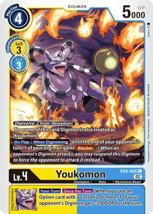 Youkomon (EX4-026) - Alternative Being Booster - Premium Digimon Single from Bandai - Just $0.25! Shop now at Game Crave Tournament Store