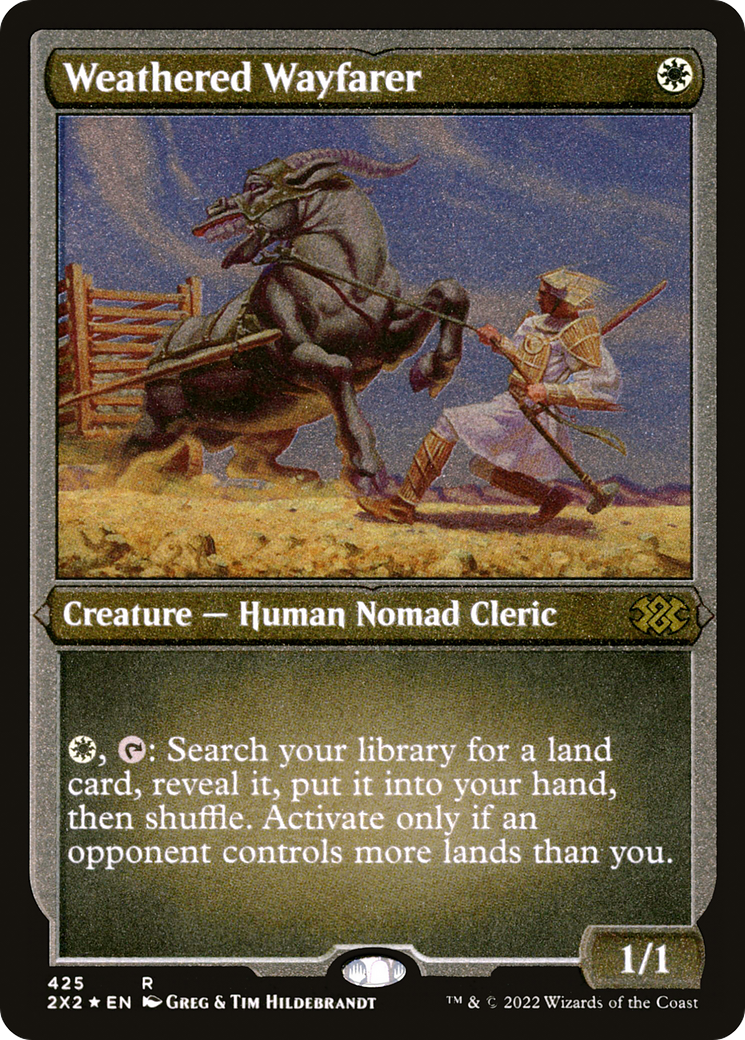 Weathered Wayfarer (2X2-425) - Double Masters 2022 Etched Foil - Premium MTG Single from Wizards of the Coast - Just $0.90! Shop now at Game Crave Tournament Store