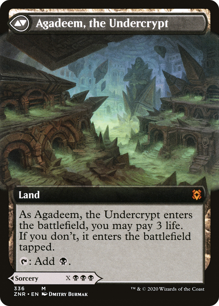 Agadeem's Awakening // Agadeem, the Undercrypt (ZNR-336) - Zendikar Rising: (Extended Art) - Premium MTG Single from Wizards of the Coast - Just $20.57! Shop now at Game Crave Tournament Store