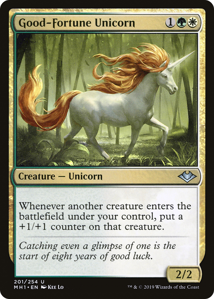 Good-Fortune Unicorn (MH1-201) - Modern Horizons - Premium MTG Single from Wizards of the Coast - Just $0.08! Shop now at Game Crave Tournament Store