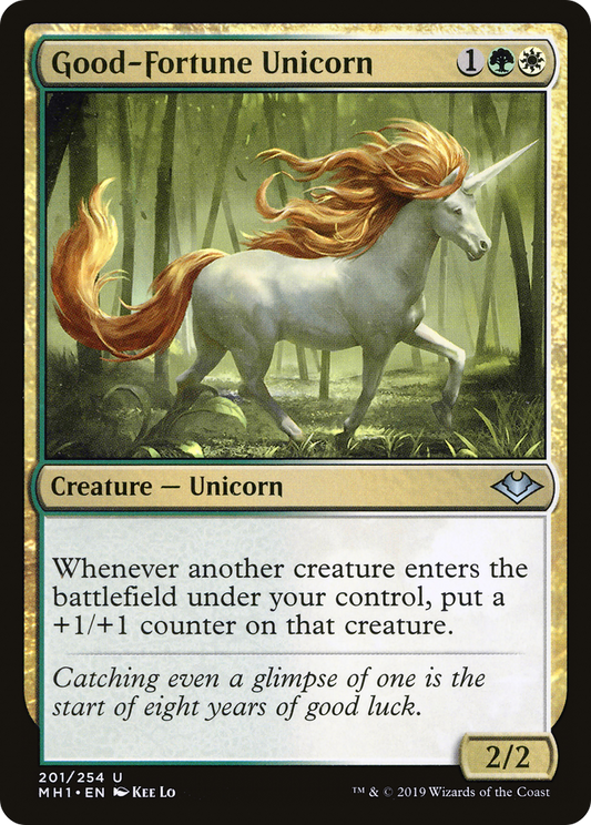 Good-Fortune Unicorn (MH1-201) - Modern Horizons - Premium MTG Single from Wizards of the Coast - Just $0.08! Shop now at Game Crave Tournament Store