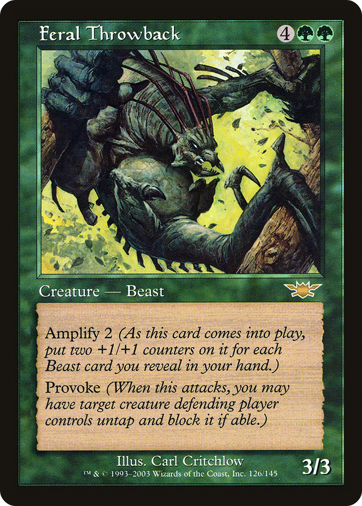 Feral Throwback (LGN-126) - Legions - Premium MTG Single from Wizards of the Coast - Just $0.08! Shop now at Game Crave Tournament Store
