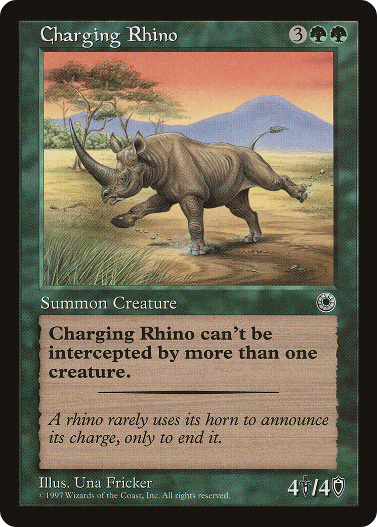 Charging Rhino (POR-161) - Portal - Premium MTG Single from Wizards of the Coast - Just $0.15! Shop now at Game Crave Tournament Store