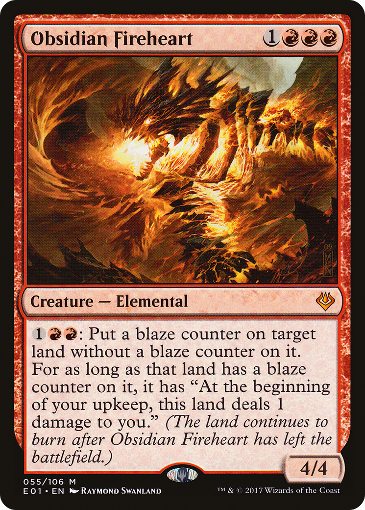 Obsidian Fireheart (E01-055) - Archenemy: Nicol Bolas - Premium MTG Single from Wizards of the Coast - Just $0.18! Shop now at Game Crave Tournament Store