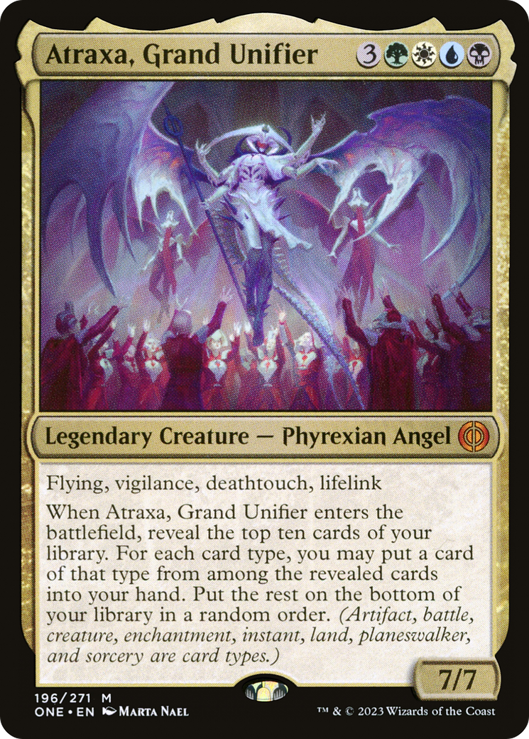 Atraxa, Grand Unifier (ONE-196) - Phyrexia: All Will Be One Foil - Premium MTG Single from Wizards of the Coast - Just $3.85! Shop now at Game Crave Tournament Store