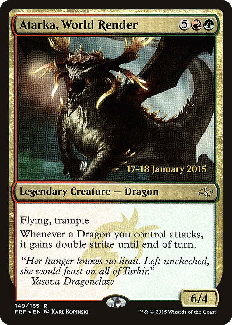 Atarka, World Render (PFRF-149S) - Fate Reforged Promos Foil - Premium MTG Single from Wizards of the Coast - Just $0.98! Shop now at Game Crave Tournament Store
