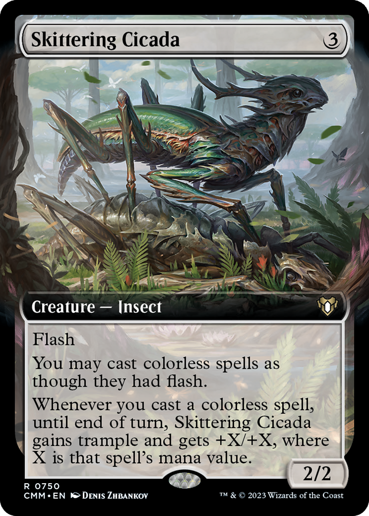 Skittering Cicada (CMM-750) - Commander Masters: (Extended Art) - Premium MTG Single from Wizards of the Coast - Just $1.66! Shop now at Game Crave Tournament Store