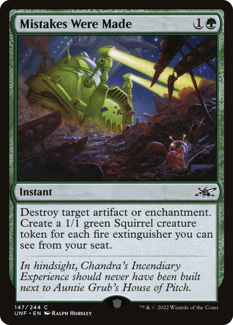 Mistakes Were Made (UNF-147) - Unfinity - Premium MTG Single from Wizards of the Coast - Just $0.08! Shop now at Game Crave Tournament Store