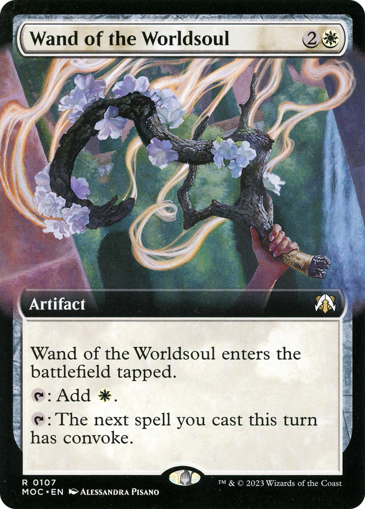 Wand of the Worldsoul (MOC-107) - March of the Machine Commander: (Extended Art) - Premium MTG Single from Wizards of the Coast - Just $0.96! Shop now at Game Crave Tournament Store