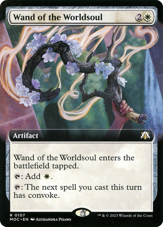 Wand of the Worldsoul (MOC-107) - March of the Machine Commander: (Extended Art) - Premium MTG Single from Wizards of the Coast - Just $0.96! Shop now at Game Crave Tournament Store