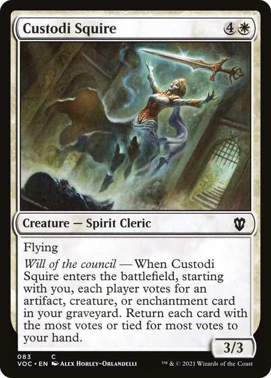 Custodi Squire (VOC-083) - Crimson Vow Commander - Premium MTG Single from Wizards of the Coast - Just $0.25! Shop now at Game Crave Tournament Store