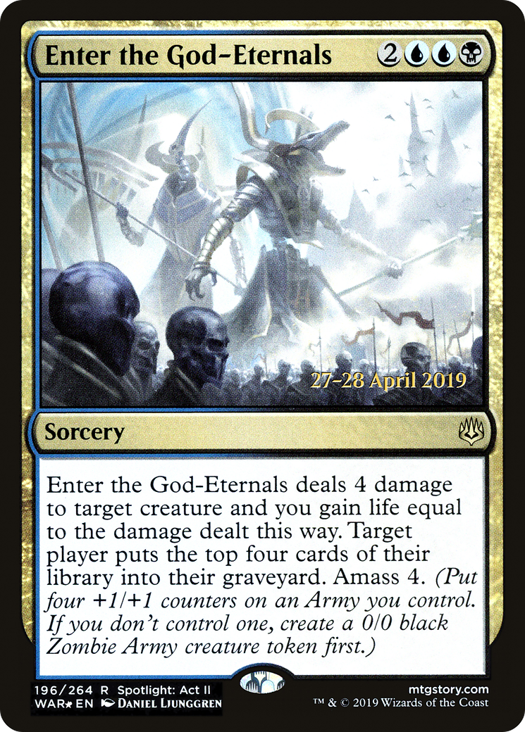 Enter the God-Eternals (PWAR-196S) - War of the Spark Promos Foil - Premium MTG Single from Wizards of the Coast - Just $0.19! Shop now at Game Crave Tournament Store