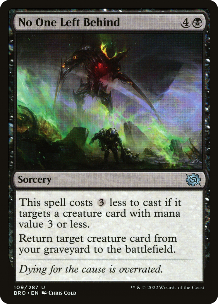 No One Left Behind (BRO-109) - The Brothers' War Foil - Premium MTG Single from Wizards of the Coast - Just $0.08! Shop now at Game Crave Tournament Store