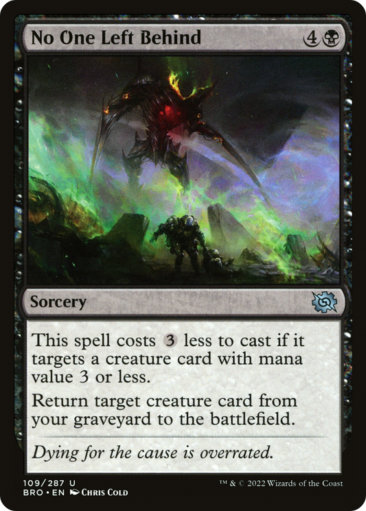 No One Left Behind (BRO-109) - The Brothers' War Foil - Premium MTG Single from Wizards of the Coast - Just $0.08! Shop now at Game Crave Tournament Store
