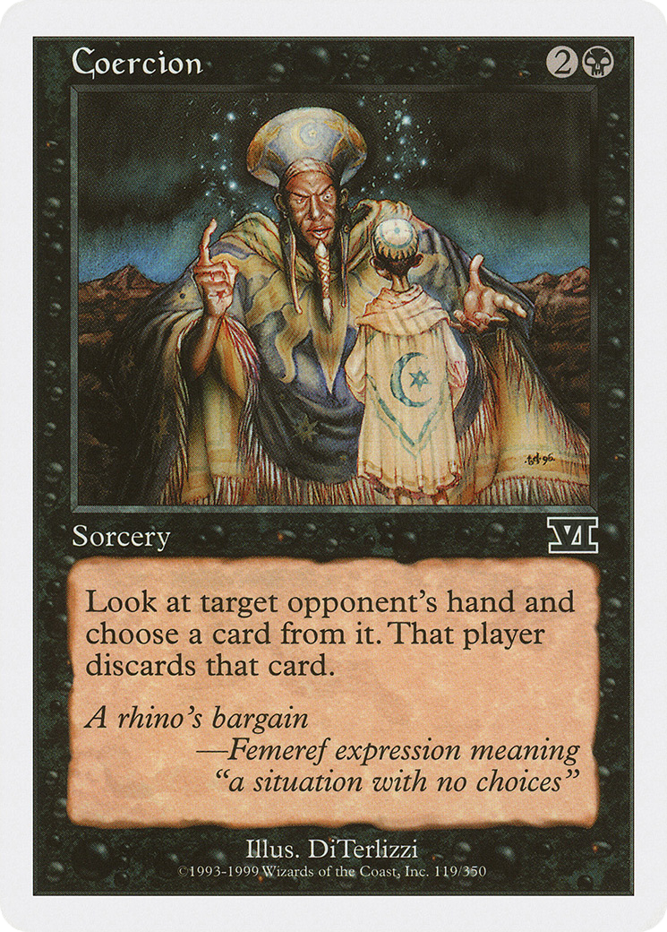 Coercion (6ED-119) - Classic Sixth Edition - Premium MTG Single from Wizards of the Coast - Just $0.08! Shop now at Game Crave Tournament Store