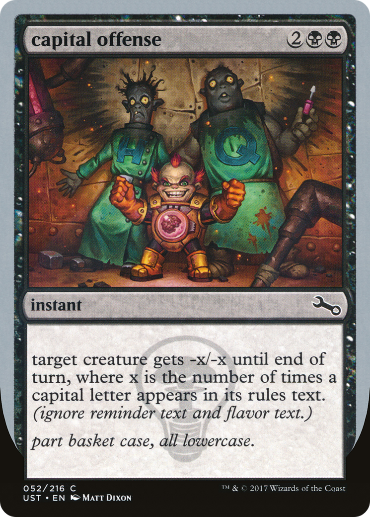 capital offense (UST-052) - Unstable Foil - Premium MTG Single from Wizards of the Coast - Just $0.08! Shop now at Game Crave Tournament Store