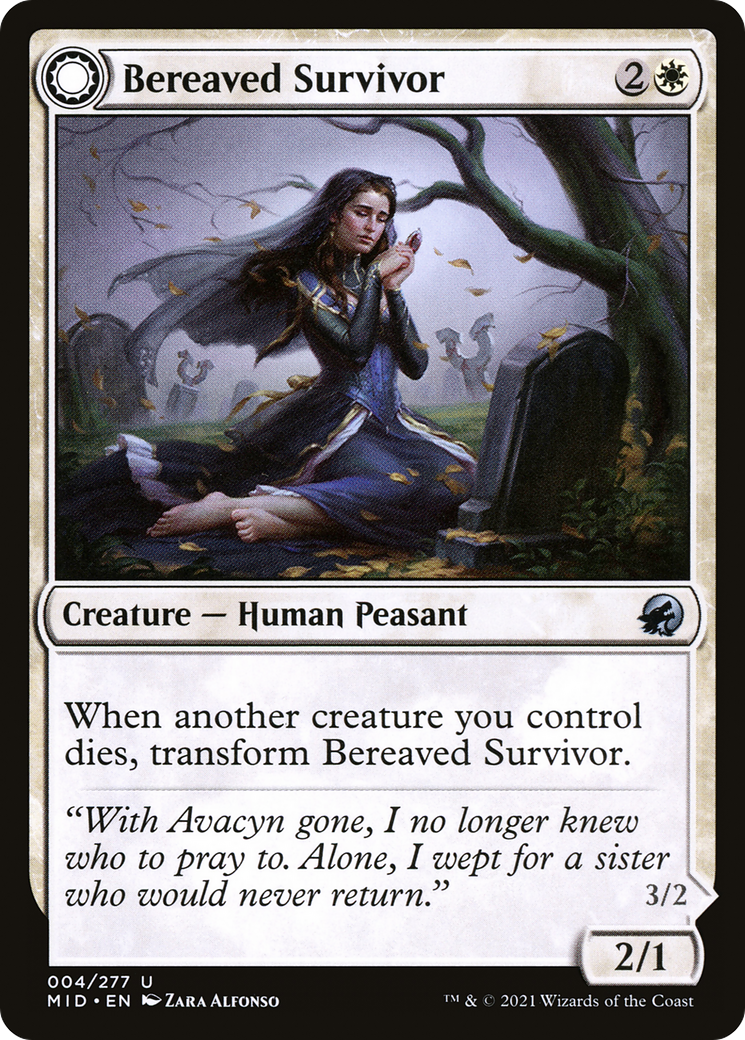 Bereaved Survivor // Dauntless Avenger (MID-004) - Innistrad: Midnight Hunt: (Double Faced Transform) Foil - Premium MTG Single from Wizards of the Coast - Just $0.08! Shop now at Game Crave Tournament Store