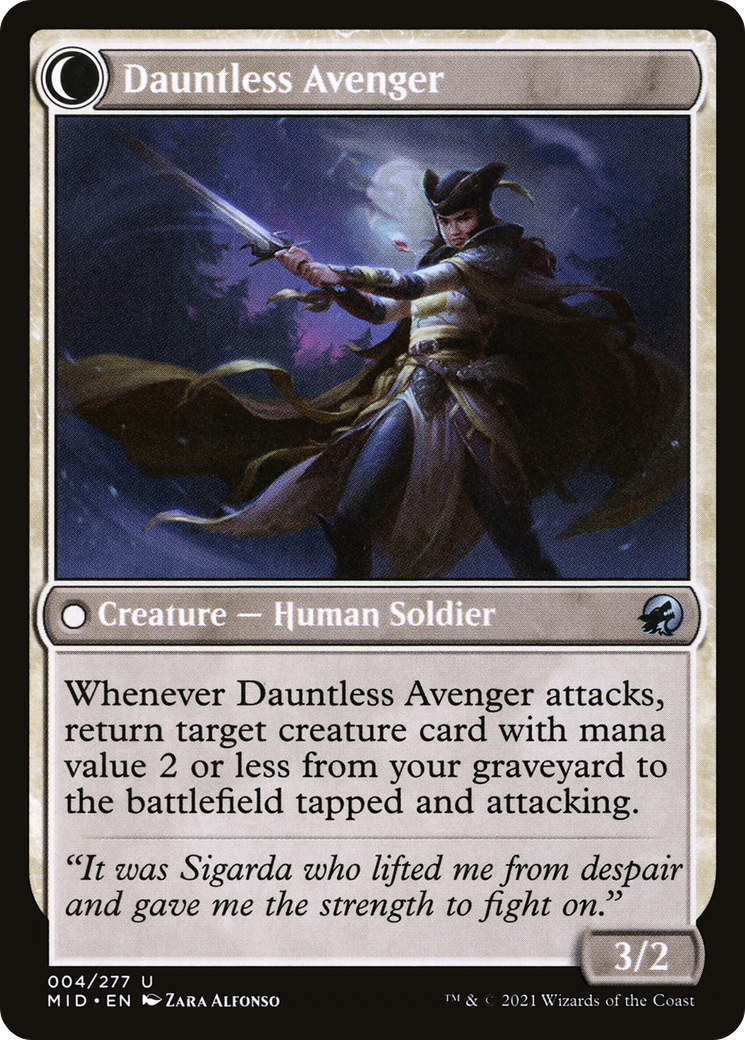 Bereaved Survivor // Dauntless Avenger (MID-004) - Innistrad: Midnight Hunt: (Double Faced Transform) Foil - Premium MTG Single from Wizards of the Coast - Just $0.08! Shop now at Game Crave Tournament Store
