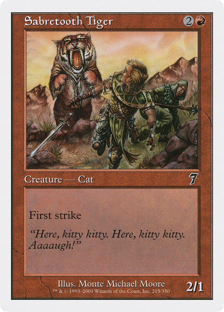 Sabretooth Tiger (7ED-215) - Seventh Edition - Premium MTG Single from Wizards of the Coast - Just $0.08! Shop now at Game Crave Tournament Store