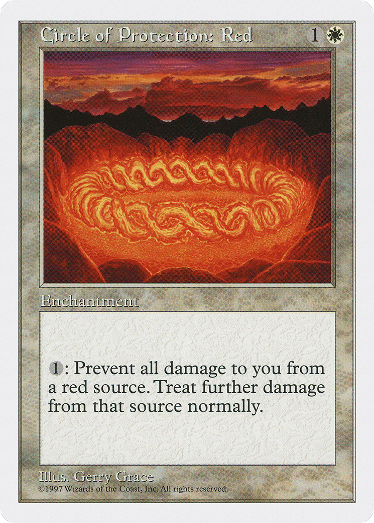 Circle of Protection: Red (5ED-020) - Fifth Edition - Premium MTG Single from Wizards of the Coast - Just $0.08! Shop now at Game Crave Tournament Store