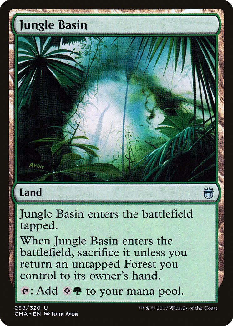 Jungle Basin (CMA-258) - Commander Anthology - Premium MTG Single from Wizards of the Coast - Just $0.36! Shop now at Game Crave Tournament Store