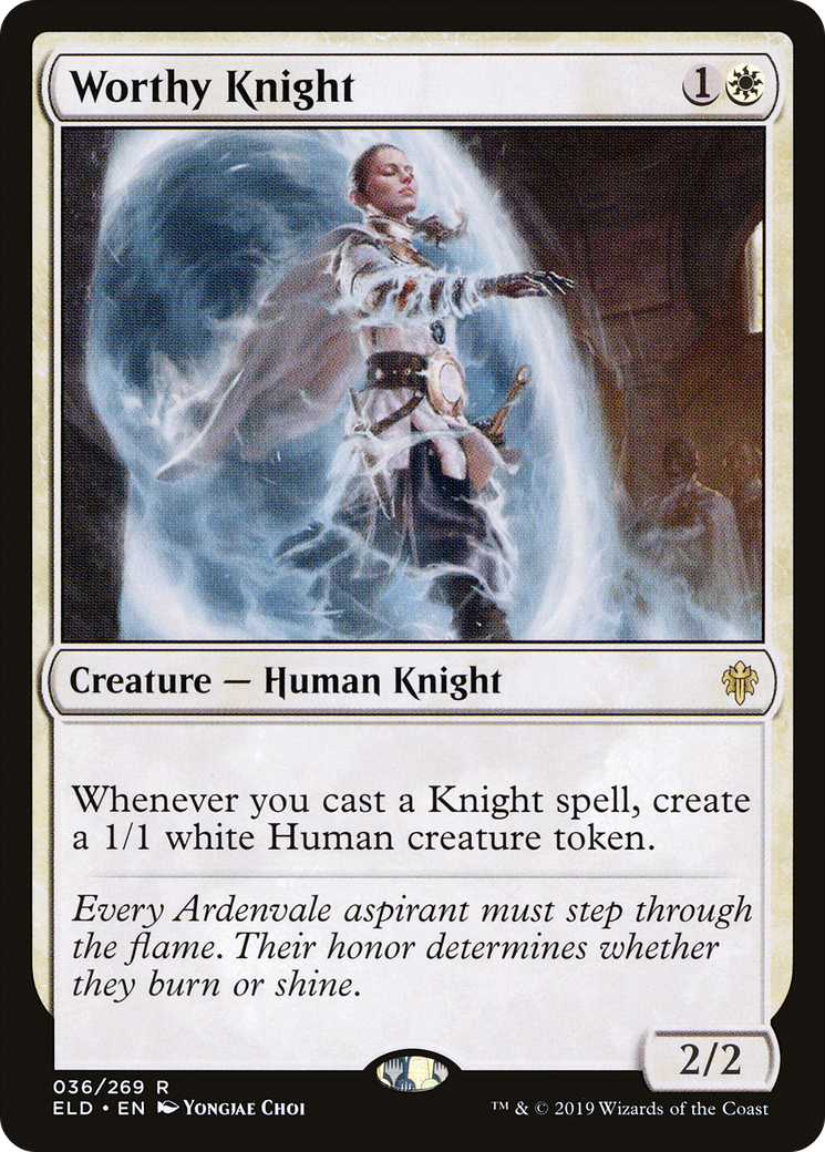 Worthy Knight (ELD-036) - Throne of Eldraine Foil - Premium MTG Single from Wizards of the Coast - Just $0.08! Shop now at Game Crave Tournament Store