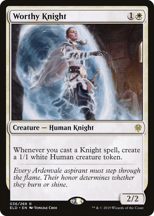 Worthy Knight (ELD-036) - Throne of Eldraine Foil - Premium MTG Single from Wizards of the Coast - Just $0.08! Shop now at Game Crave Tournament Store
