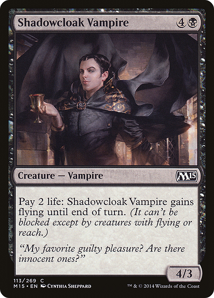 Shadowcloak Vampire (M15-113) - Magic 2015 Foil - Premium MTG Single from Wizards of the Coast - Just $0.25! Shop now at Game Crave Tournament Store