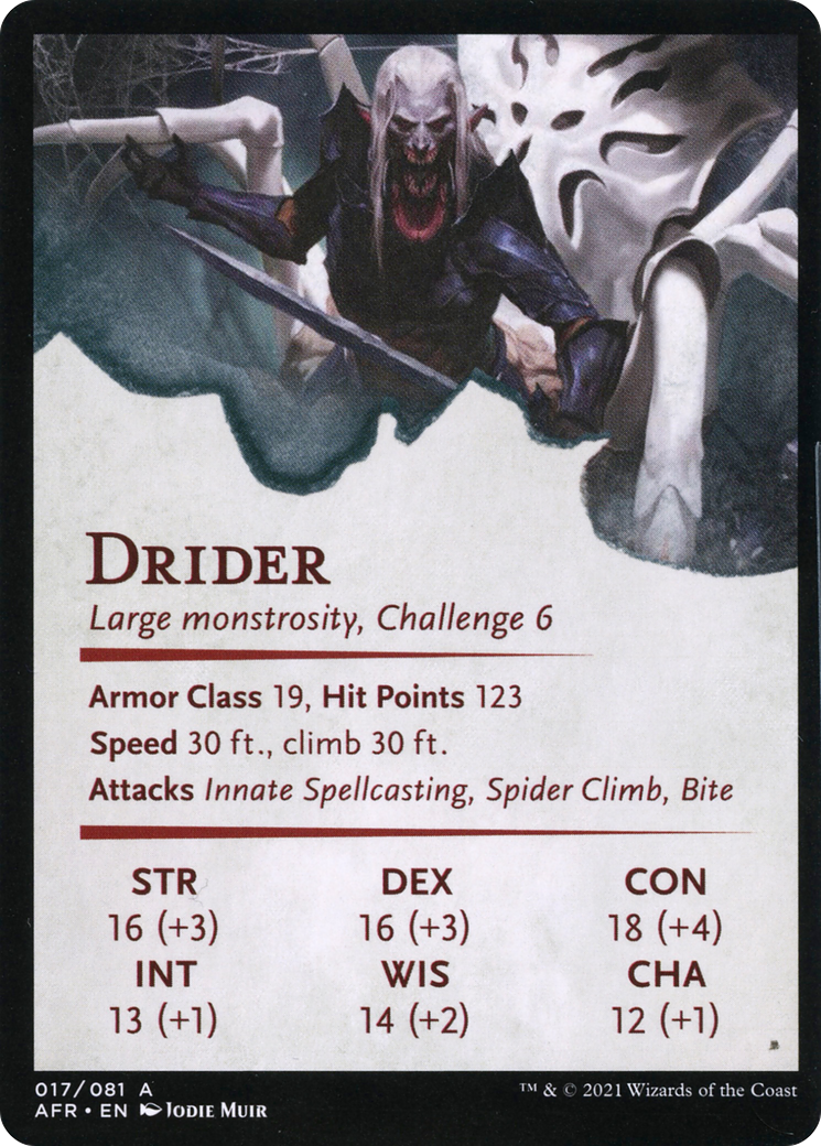 Drider // Drider (AAFR-017) - Adventures in the Forgotten Realms Art Series (Borderless) - Premium MTG Single from Wizards of the Coast - Just $0! Shop now at Game Crave Tournament Store