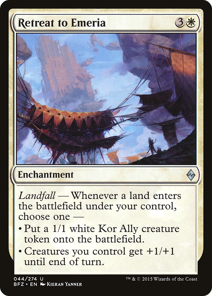Retreat to Emeria (BFZ-044) - Battle for Zendikar - Premium MTG Single from Wizards of the Coast - Just $0.08! Shop now at Game Crave Tournament Store