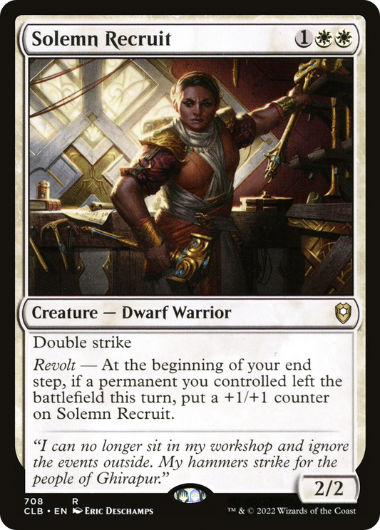 Solemn Recruit (CLB-708) - Commander Legends: Battle for Baldur's Gate - Premium MTG Single from Wizards of the Coast - Just $0.08! Shop now at Game Crave Tournament Store