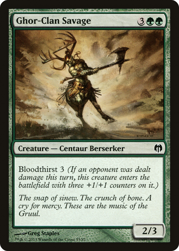 Ghor-Clan Savage (DDL-053) - Duel Decks: Heroes vs. Monsters - Premium MTG Single from Wizards of the Coast - Just $0.25! Shop now at Game Crave Tournament Store