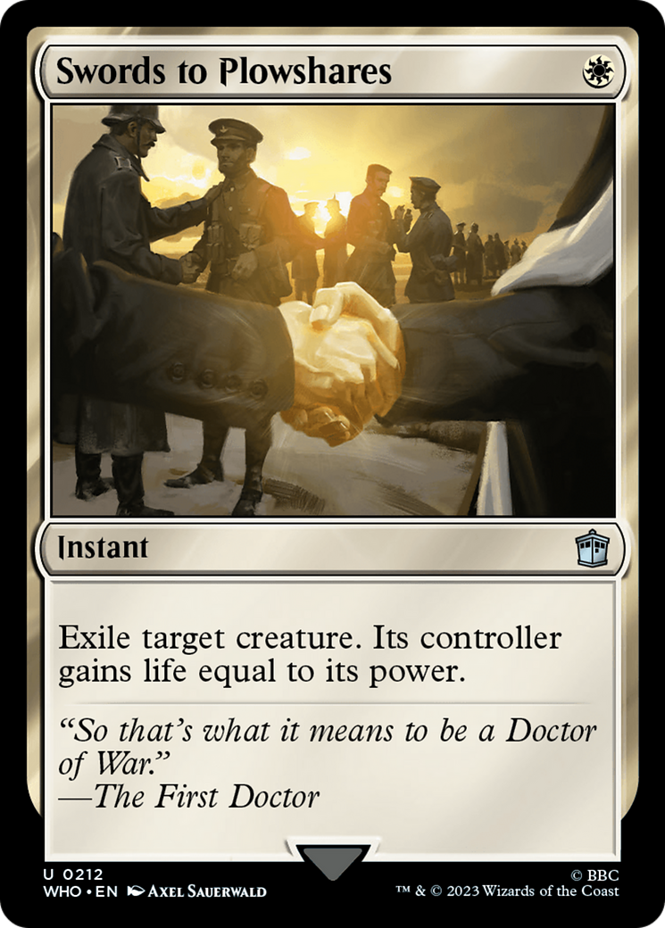 Swords to Plowshares (WHO-212) - Doctor Who - Premium MTG Single from Wizards of the Coast - Just $0.24! Shop now at Game Crave Tournament Store