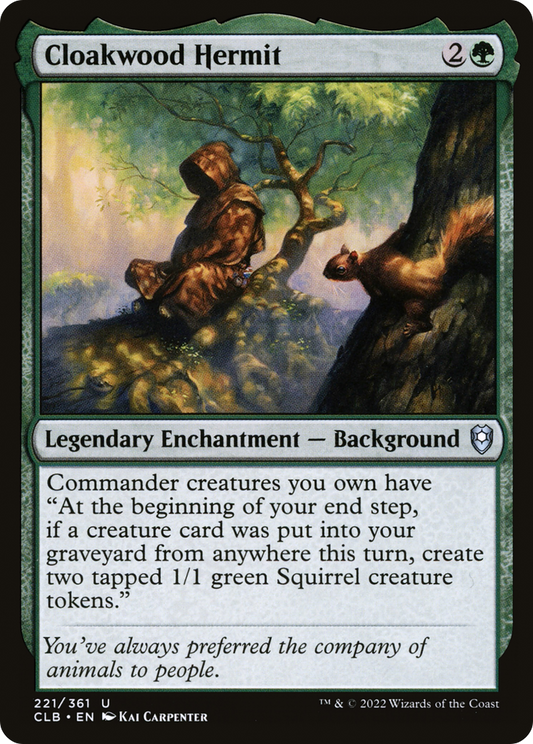 Cloakwood Hermit (CLB-221) - Commander Legends: Battle for Baldur's Gate - Premium MTG Single from Wizards of the Coast - Just $0.08! Shop now at Game Crave Tournament Store
