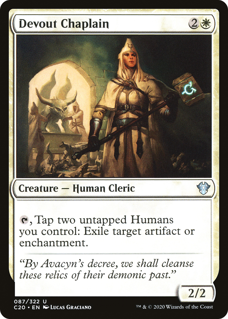 Devout Chaplain (C20-087) - Commander 2020 - Premium MTG Single from Wizards of the Coast - Just $0.08! Shop now at Game Crave Tournament Store